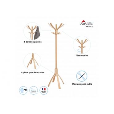 PORTE-MANTEAUX EN BOIS CLAIR CAFE